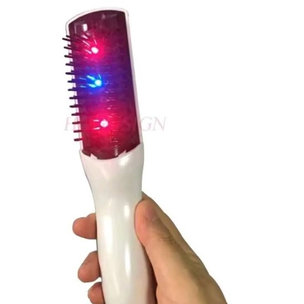 NWOT LED Hair Growth Therapy Brush in White with Red + Blue Lights
